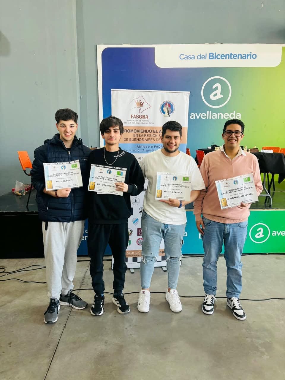 Los cuatro clasificados de la 101ª Semifinal del Campeonato Argentino de Ajedrez
