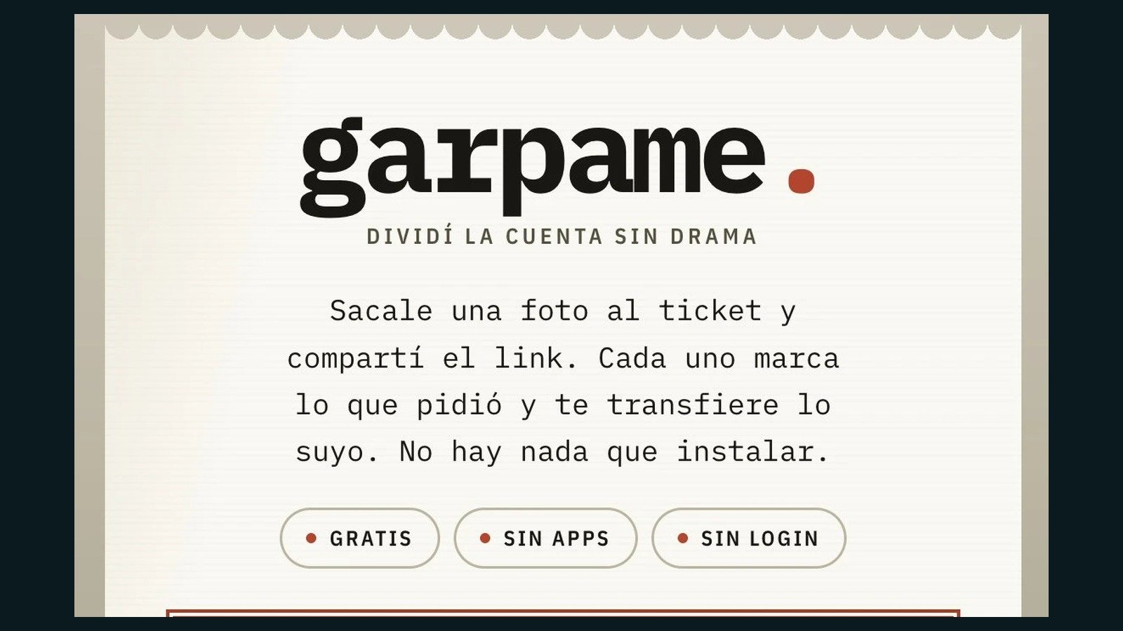 Garpame, la web para dividir la cuenta de la cena sin perseguir a nadie